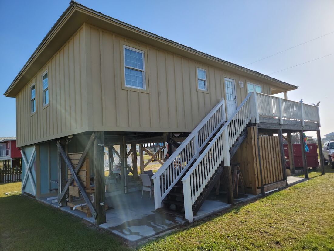 Exterior stairs, siding, and structural improvements