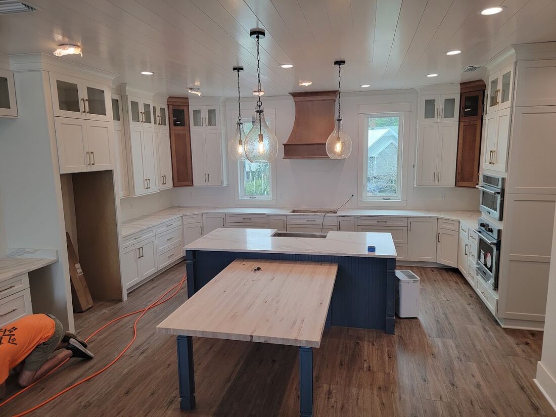 Completed open-plan kitchen remodel